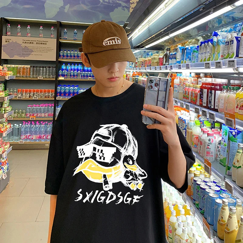 Breathable Pattern Print Loose Oversized T-Shirt