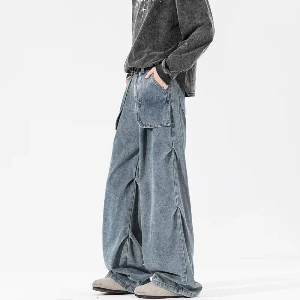 Retro-Jeans im amerikanischen Stil, schlicht und locker geschnitten