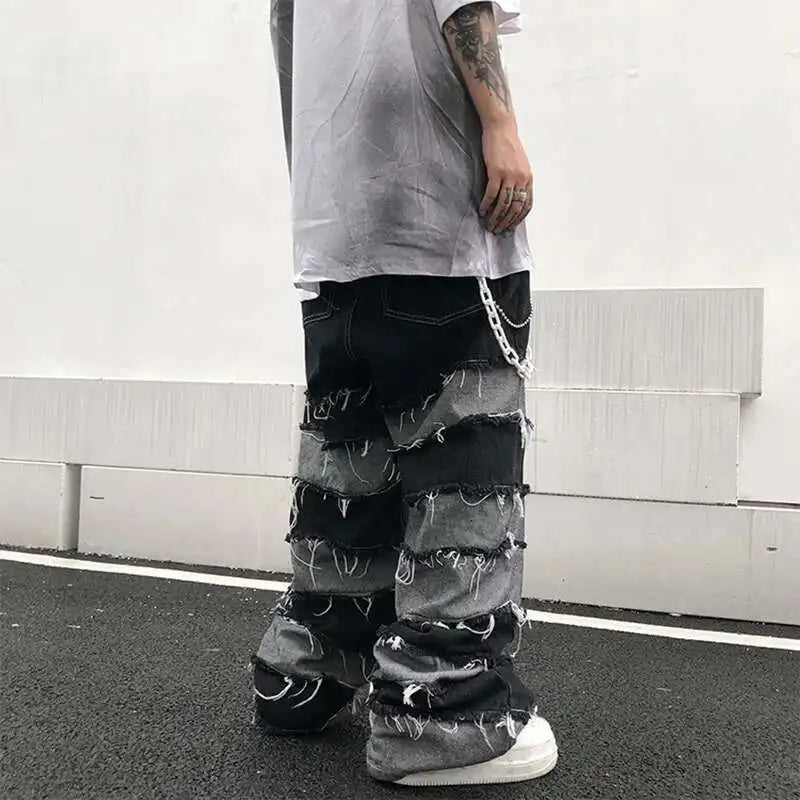 Darkwear Quasten Patchwork Denim Jeans