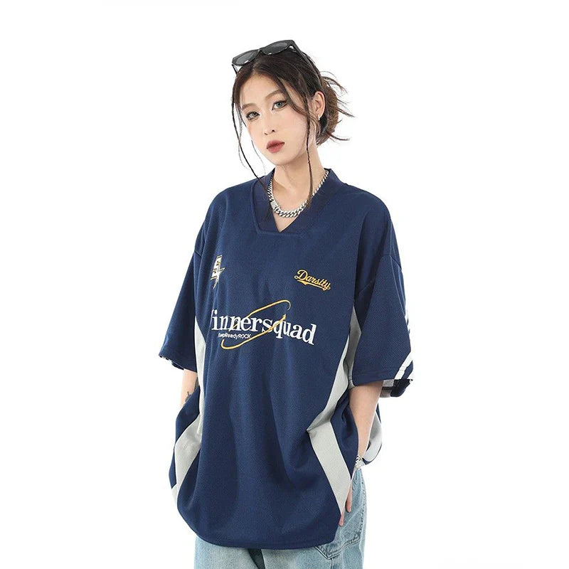 T-shirt oversize brodé style américain