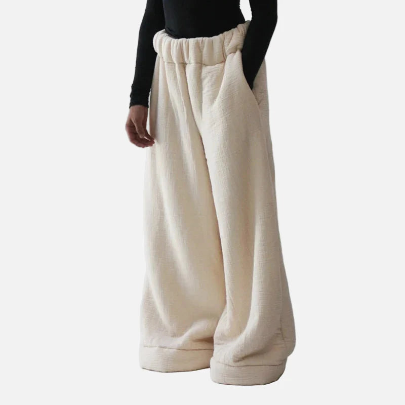 Pantalon de survêtement large en laine respirante