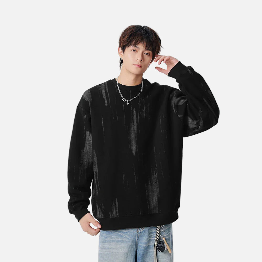 Streetwear-Sweatshirt mit Used-Look und Rundhalsausschnitt