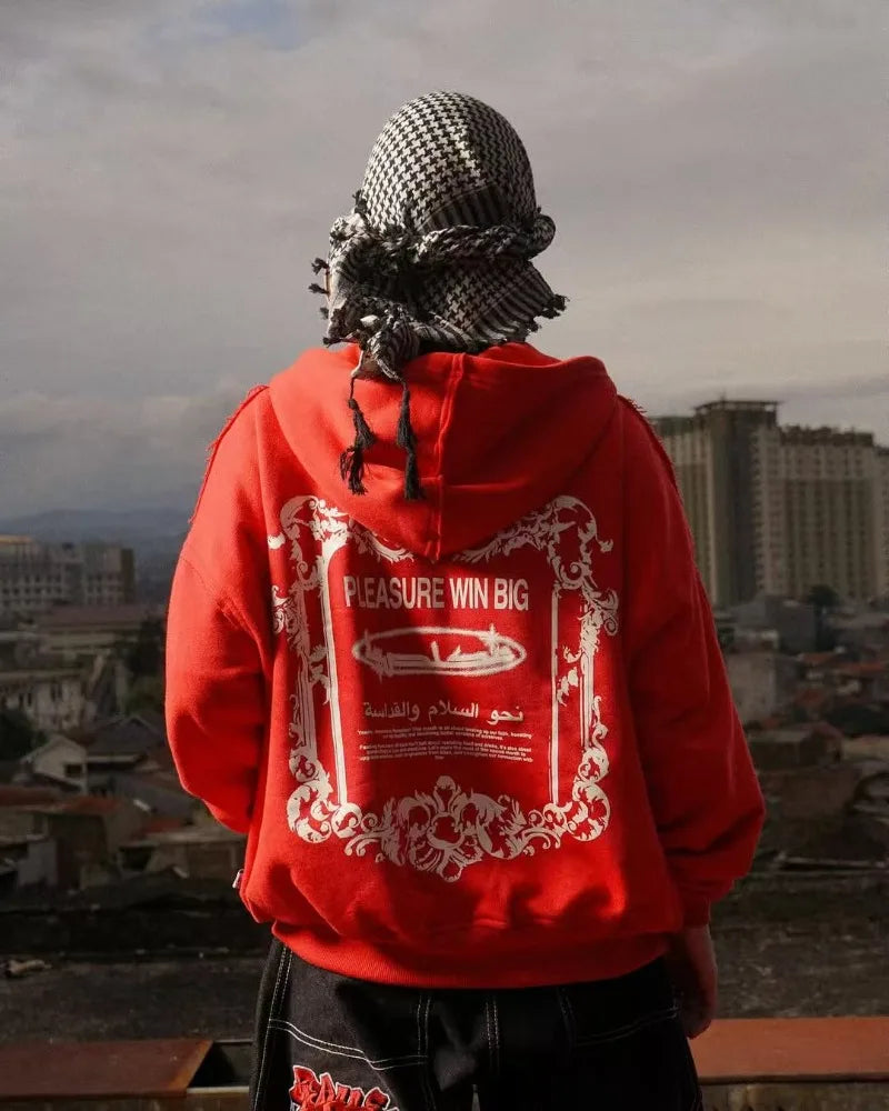 Vintage Modern Punk Kapuzenpullover mit Reißverschluss