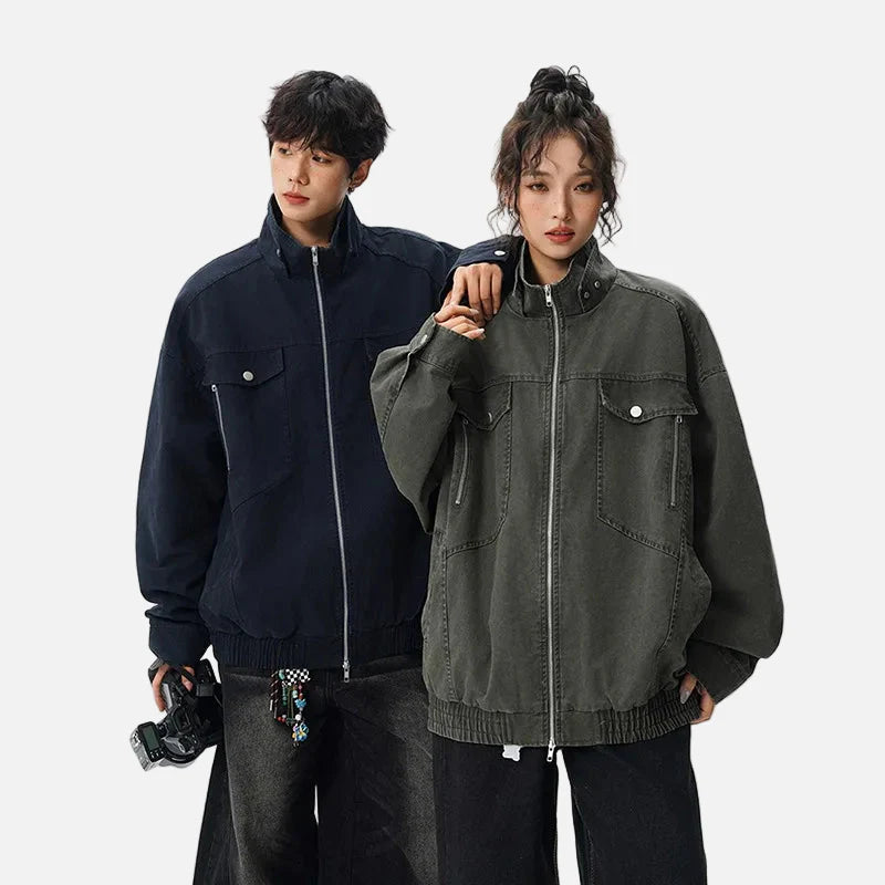 Veste en jean américaine rétro tendance à la coupe ample