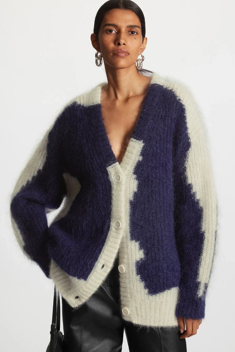 Lässiger, luftiger Fleece-Cardigan für Damen mit halber Vorderseite