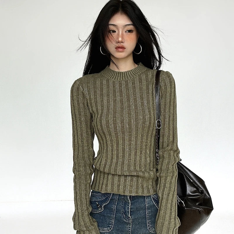 Lässiger, gemütlicher Vintage-Strickpullover für Damen