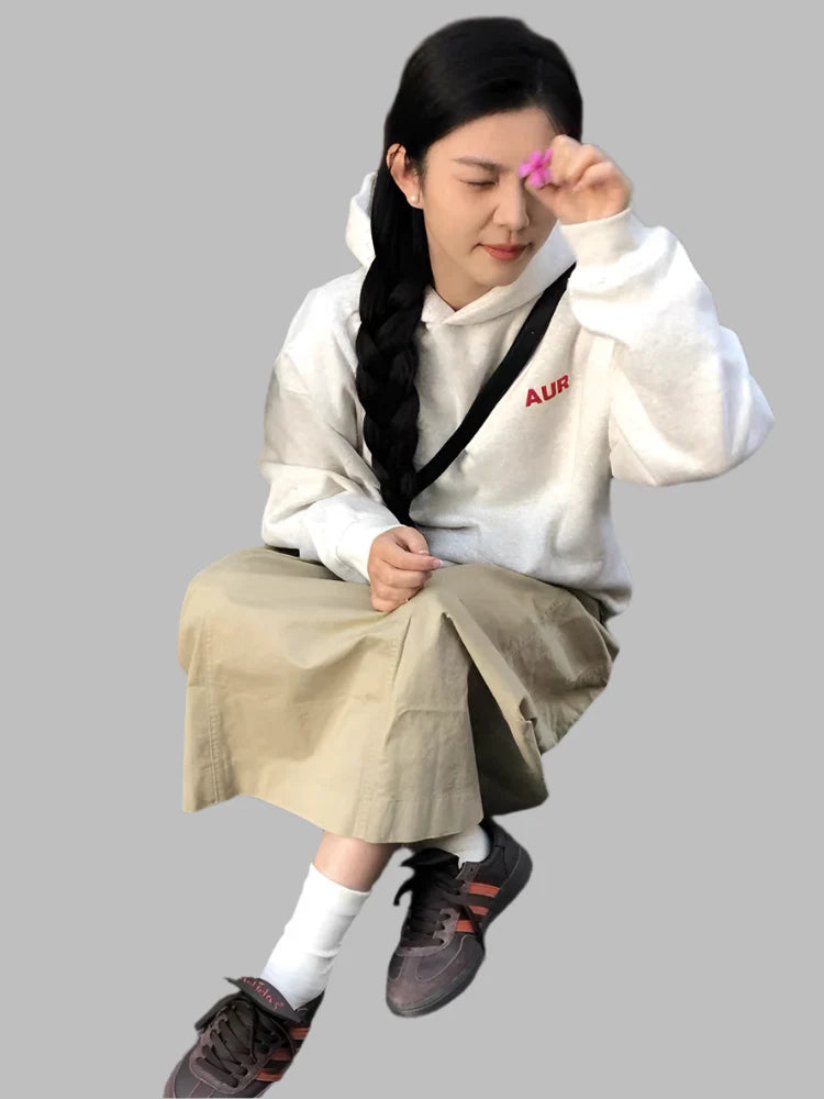 Minimalist Korean Style Printing Hoodie