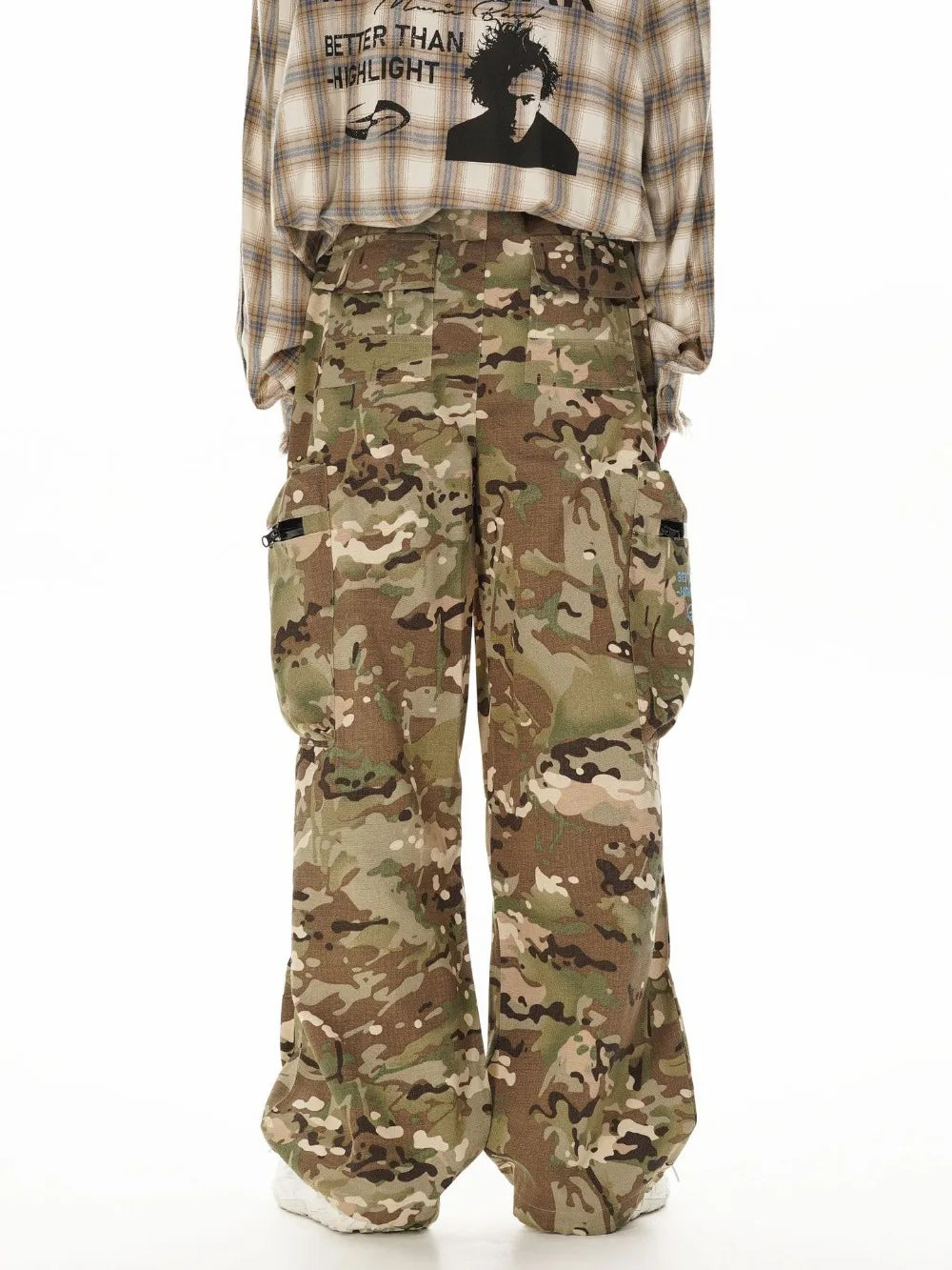 Vielseitige Cargohosen im japanischen Stil mit Camouflage-Muster