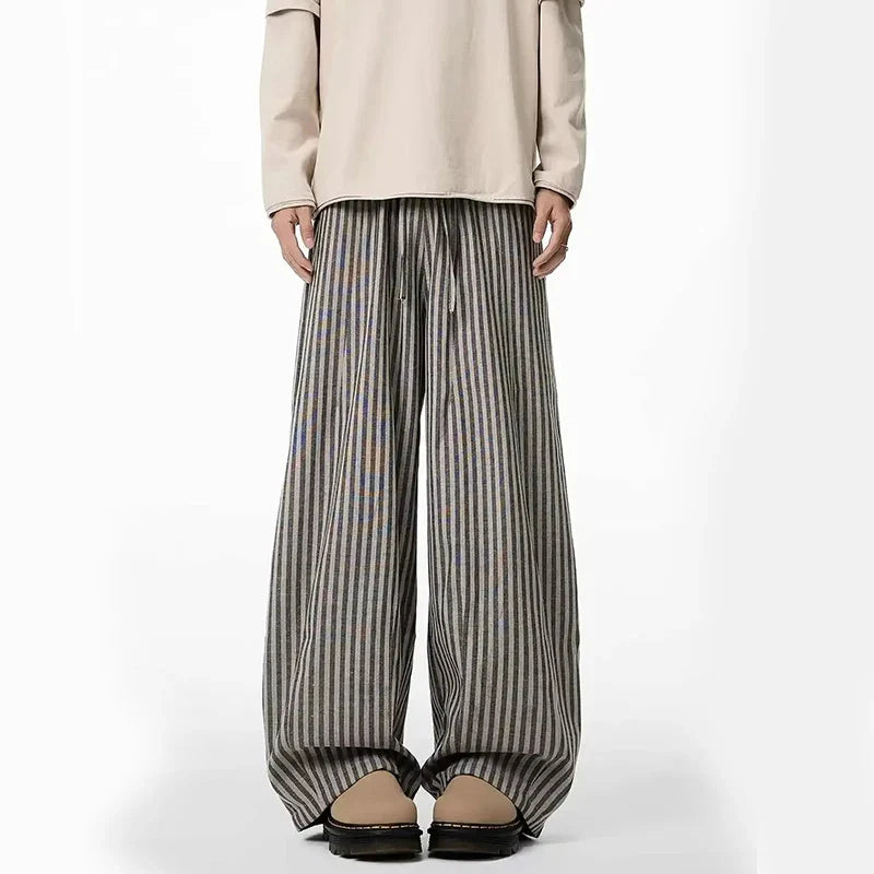 Streetwear Vintage Japanischer Stil Schwarze Streifenhose