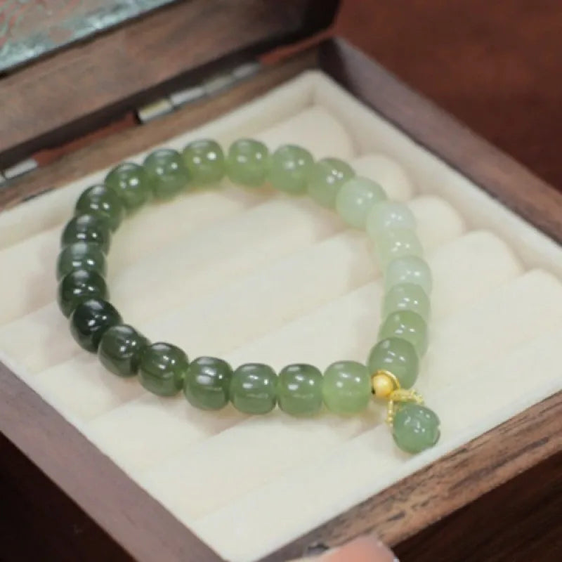 Bracelet frais en jade de Hetian et perles