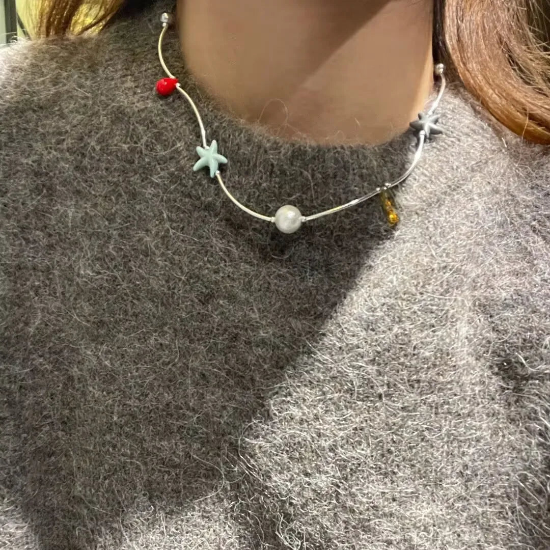 Large Resin Starfish Pendant Necklace