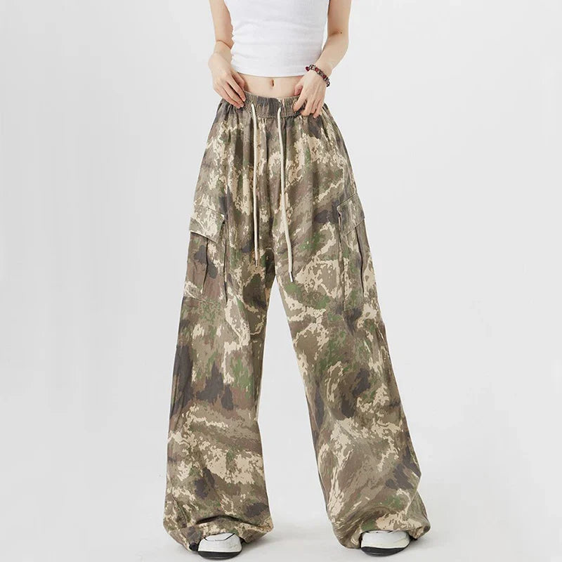 Streetwear Casual Vintage Camouflage Cargo Jeans