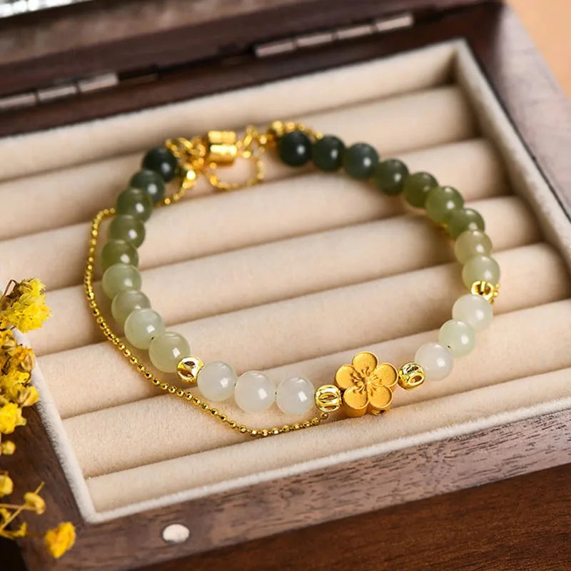 Bracelet en fil de fer à fleurs de pêcher