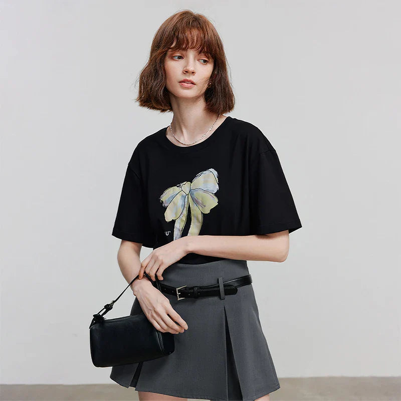 Bequemes, stylisches Kurzarm-Freizeit-T-Shirt für Damen