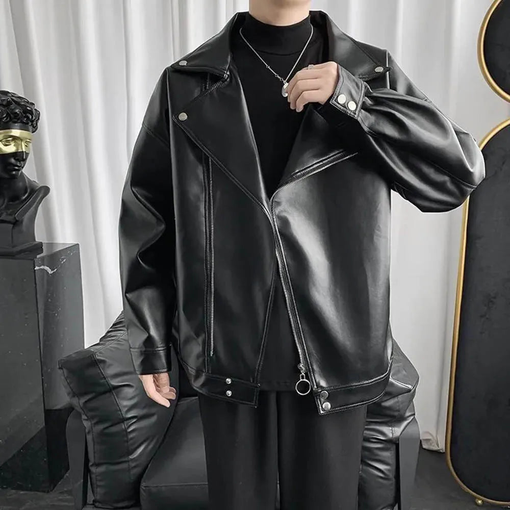Premium Streetwear Klassische Lederjacke