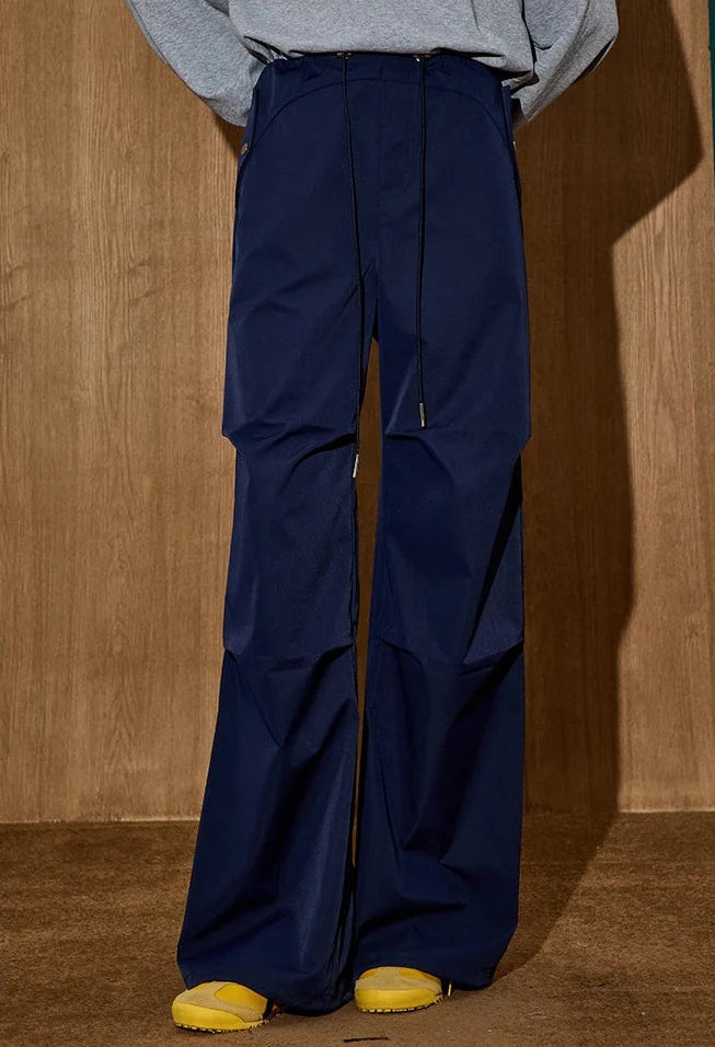Pantalon de jogging chic et galbé à cordon de serrage et jambes larges