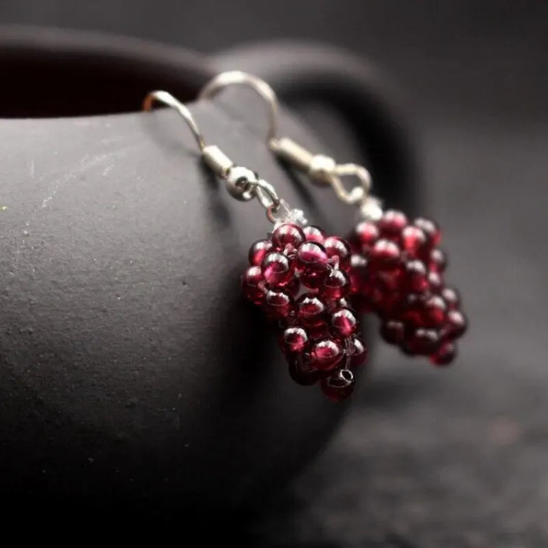Garnet Natural Stone Healing Dangle Earring