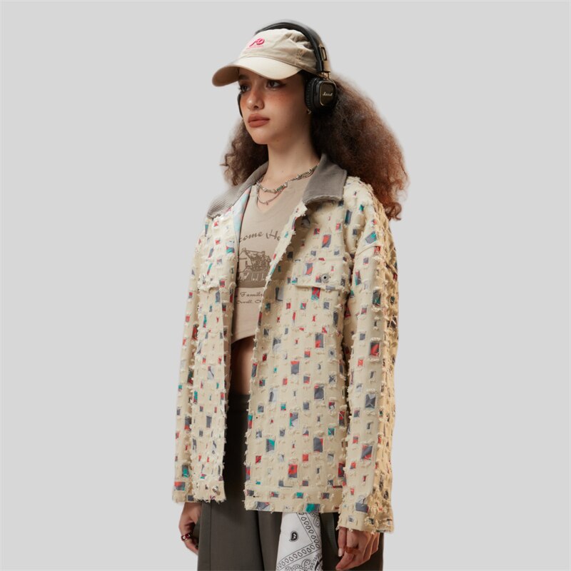Jeansjacke mit Farbpatches