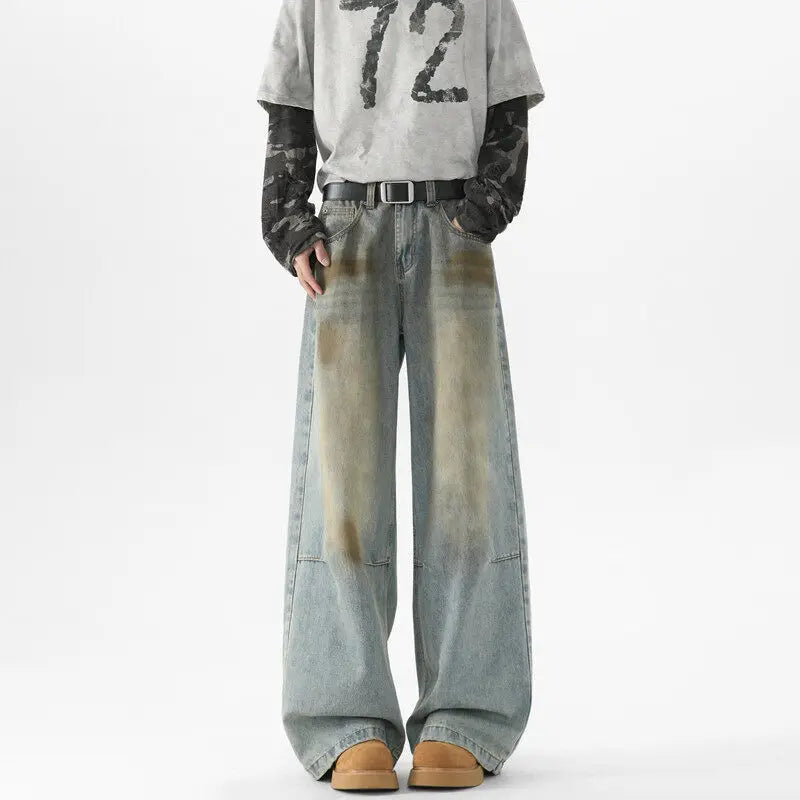Baggy Wide Leg Vintage Wash Jeans
