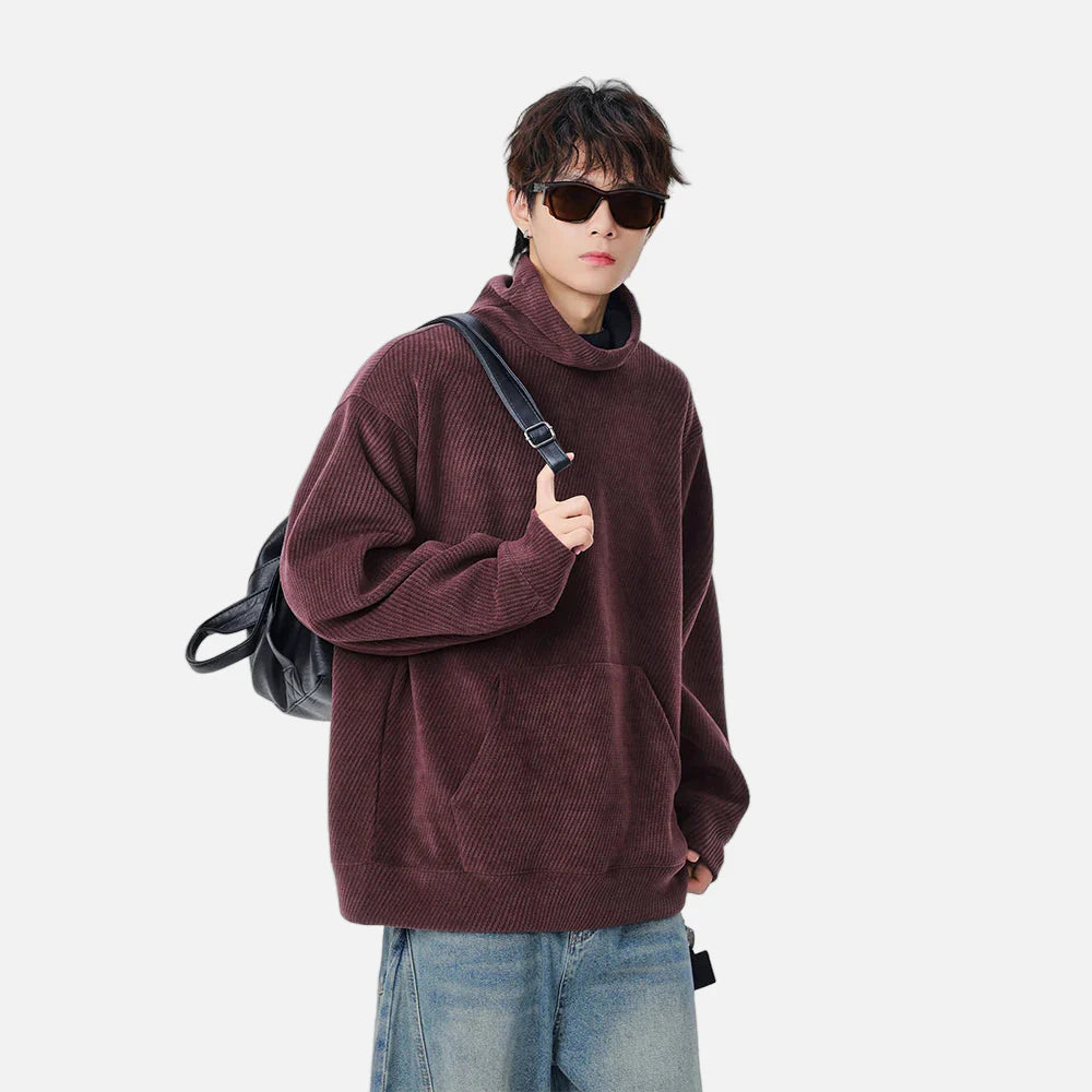 Winterpullover mit hohem Kragen und Rollkragen