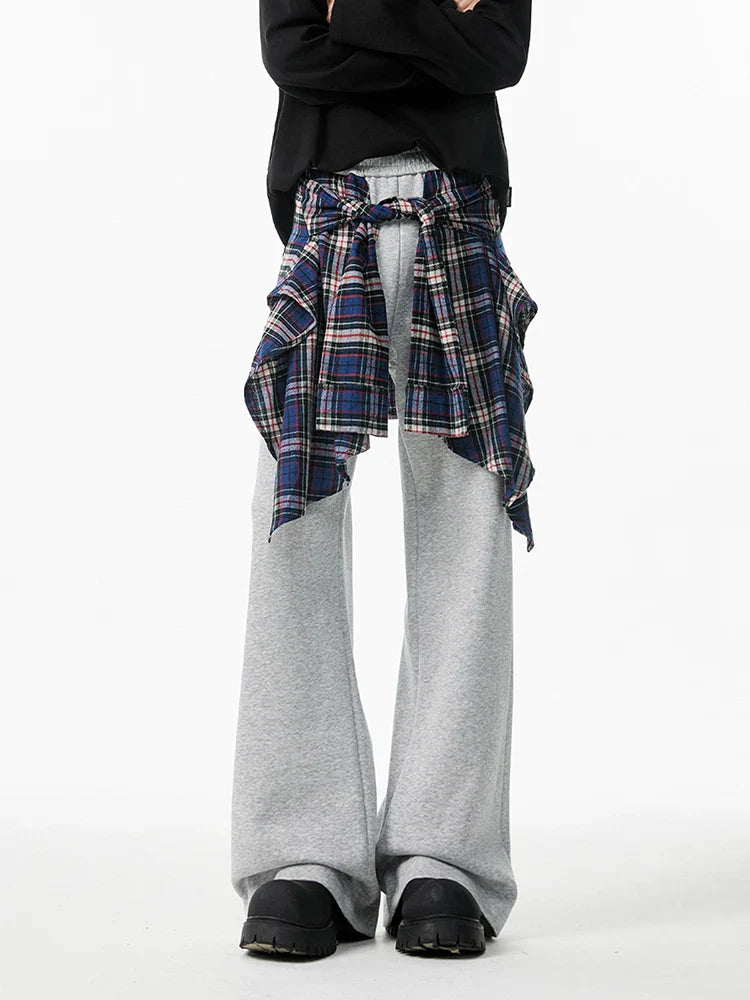 Karierte Patchwork-Jogginghose im coolen Vintage-Retro-Stil
