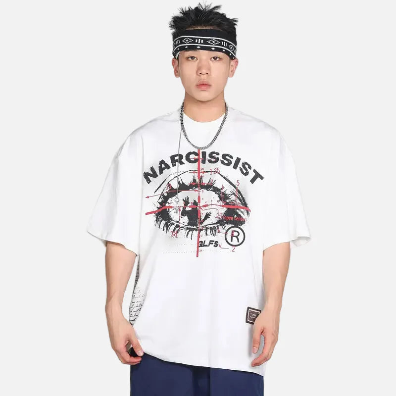 T-shirt imprimé à motif grunge œil croisé