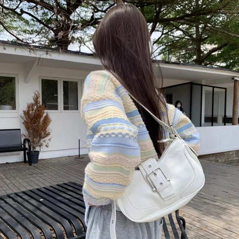 Damen Cool Relax Soft Striped Cardigan