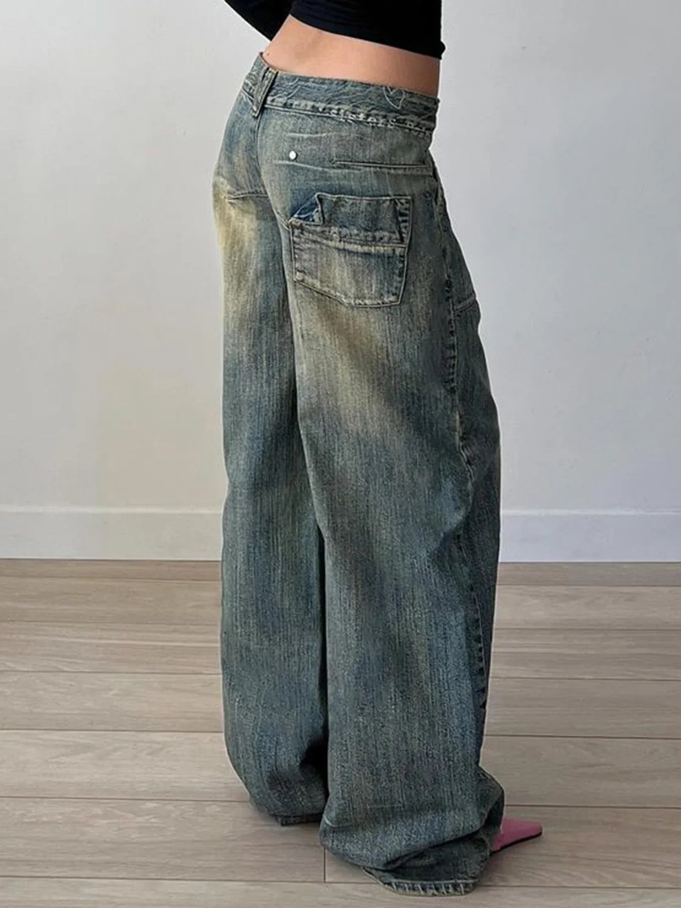 Vintage Grunge Loose Low Rise Jeans