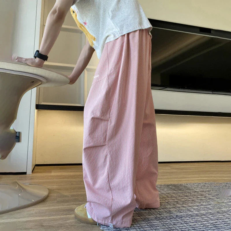Pantalon décontracté tendance à jambes larges