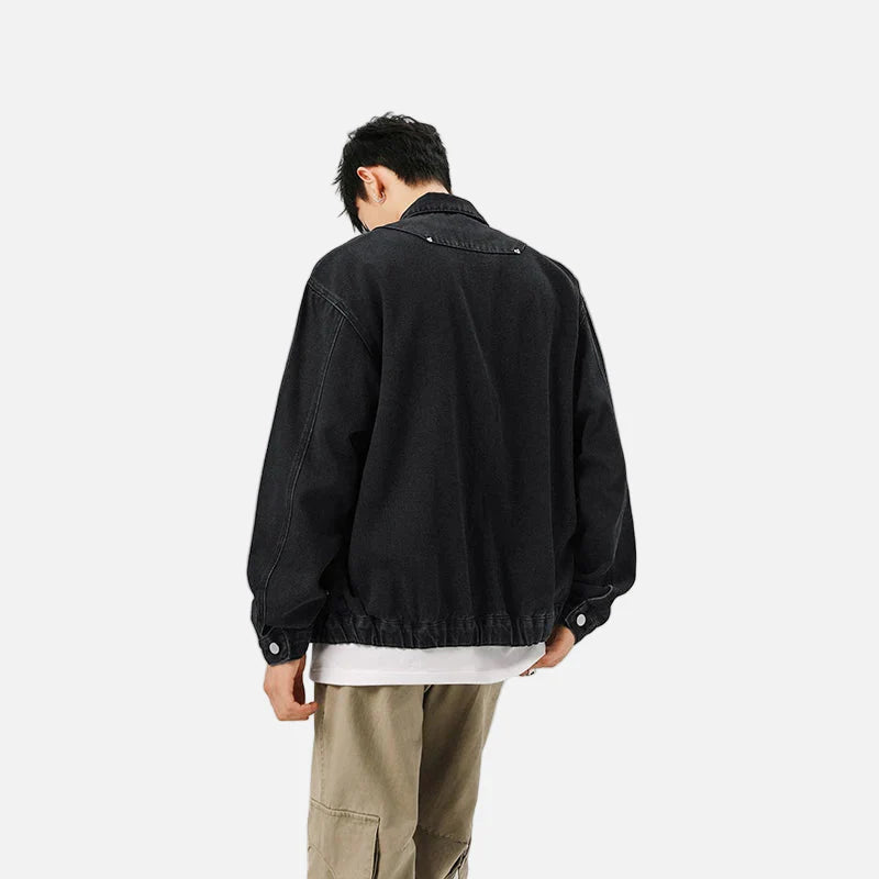 Veste en jean délavée style coréen Y2K automne