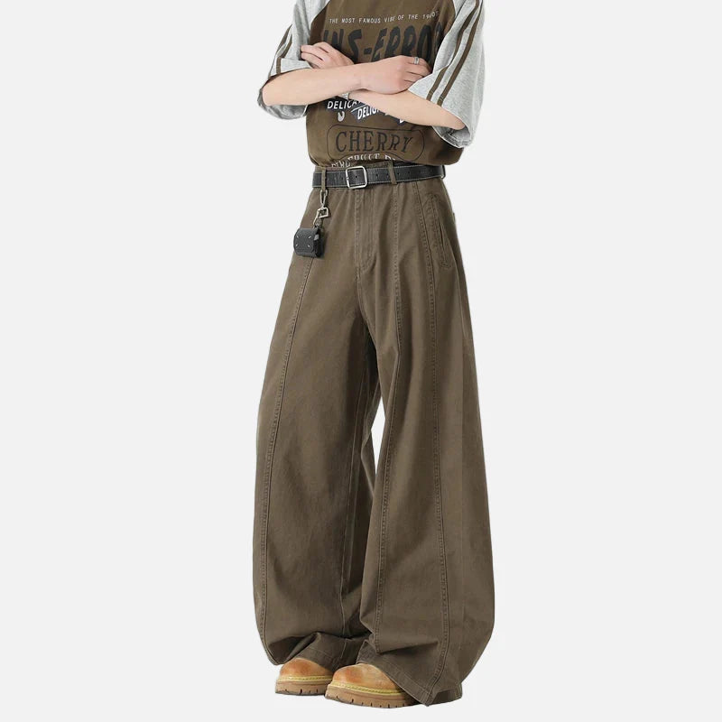 Y2K-Schmeichelhafte, weite Hose im japanischen Stil