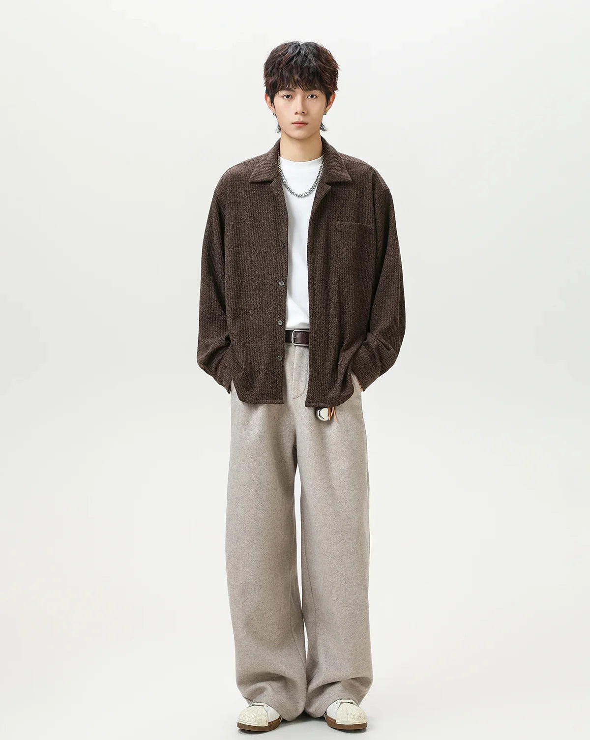 Vintage Oversize-Flanellhemd mit kubanischem Kragen