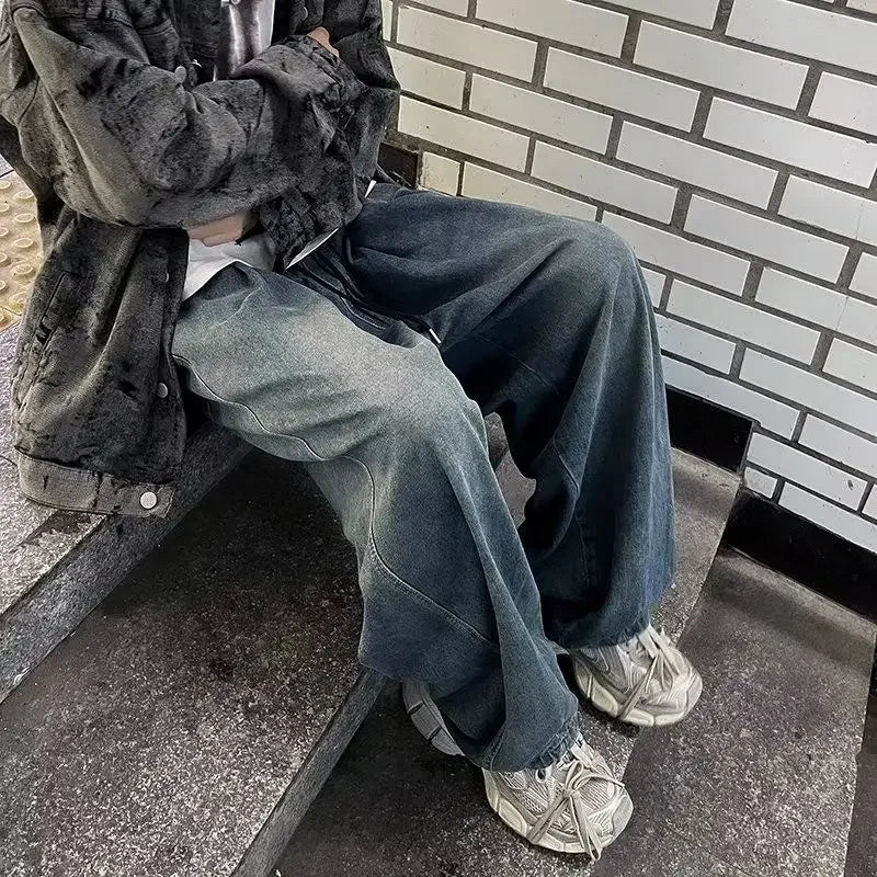Y2K Distressed Loose Fit Jeans im amerikanischen Stil