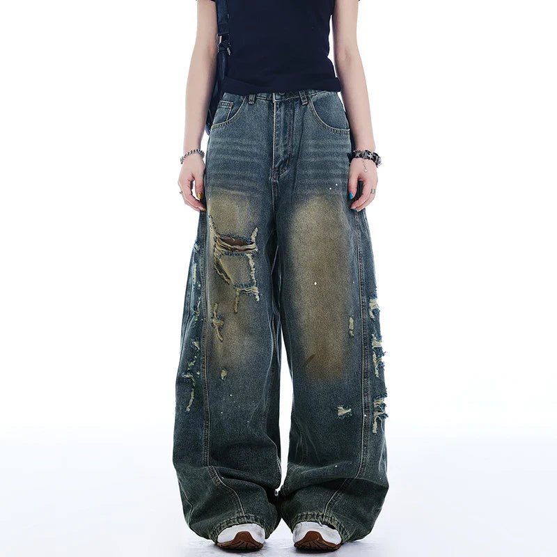 Vintage-Jeans aus butterweichem Denim mit weitem Bein