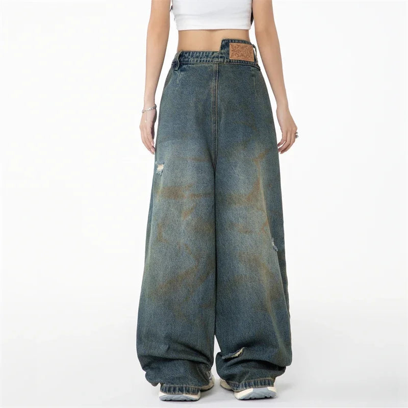 Vintage-Jeans mit weitem Bein