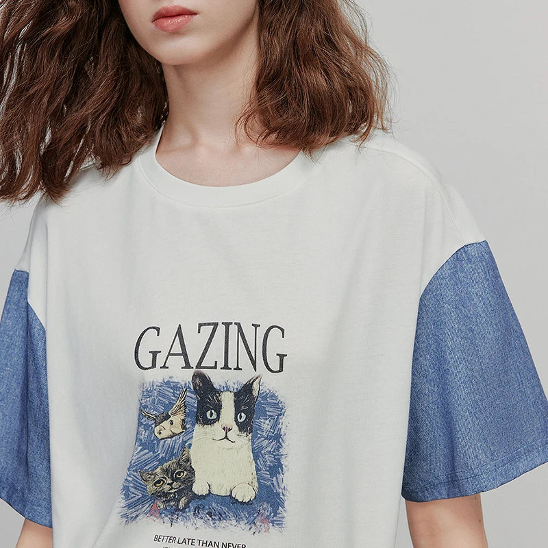 Stilvolles, lässiges Kurzarm-T-Shirt für Damen
