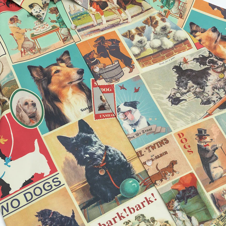 Buntes, lustiges Hunde-Freizeithemd