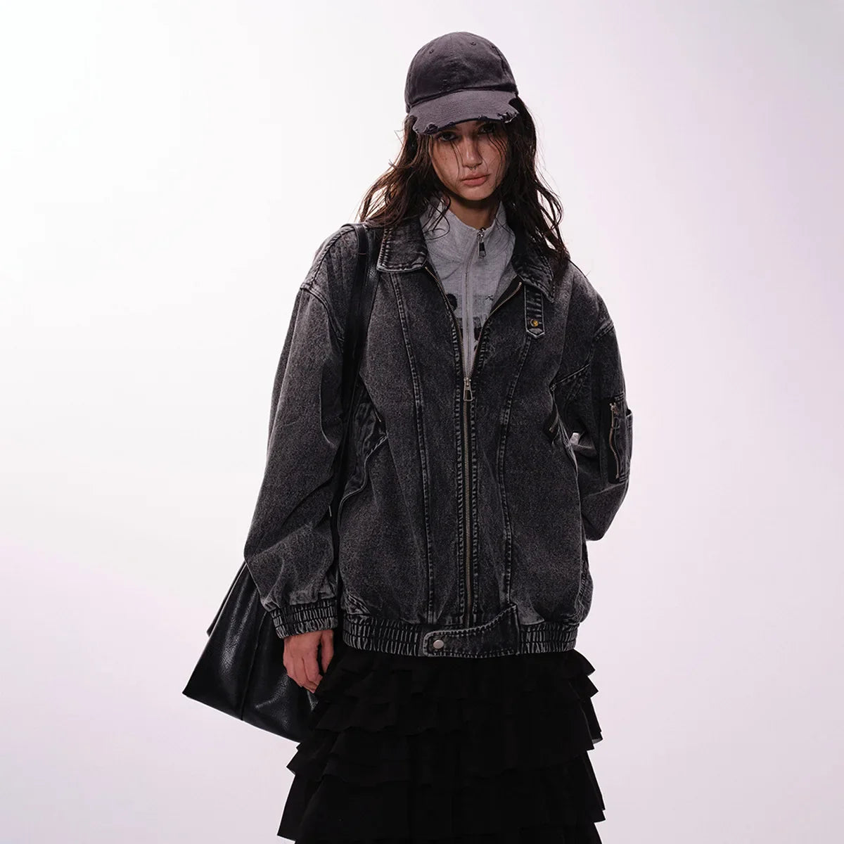 Vielseitige Streetwear-Oversized-Hip-Hop-Jeansjacke
