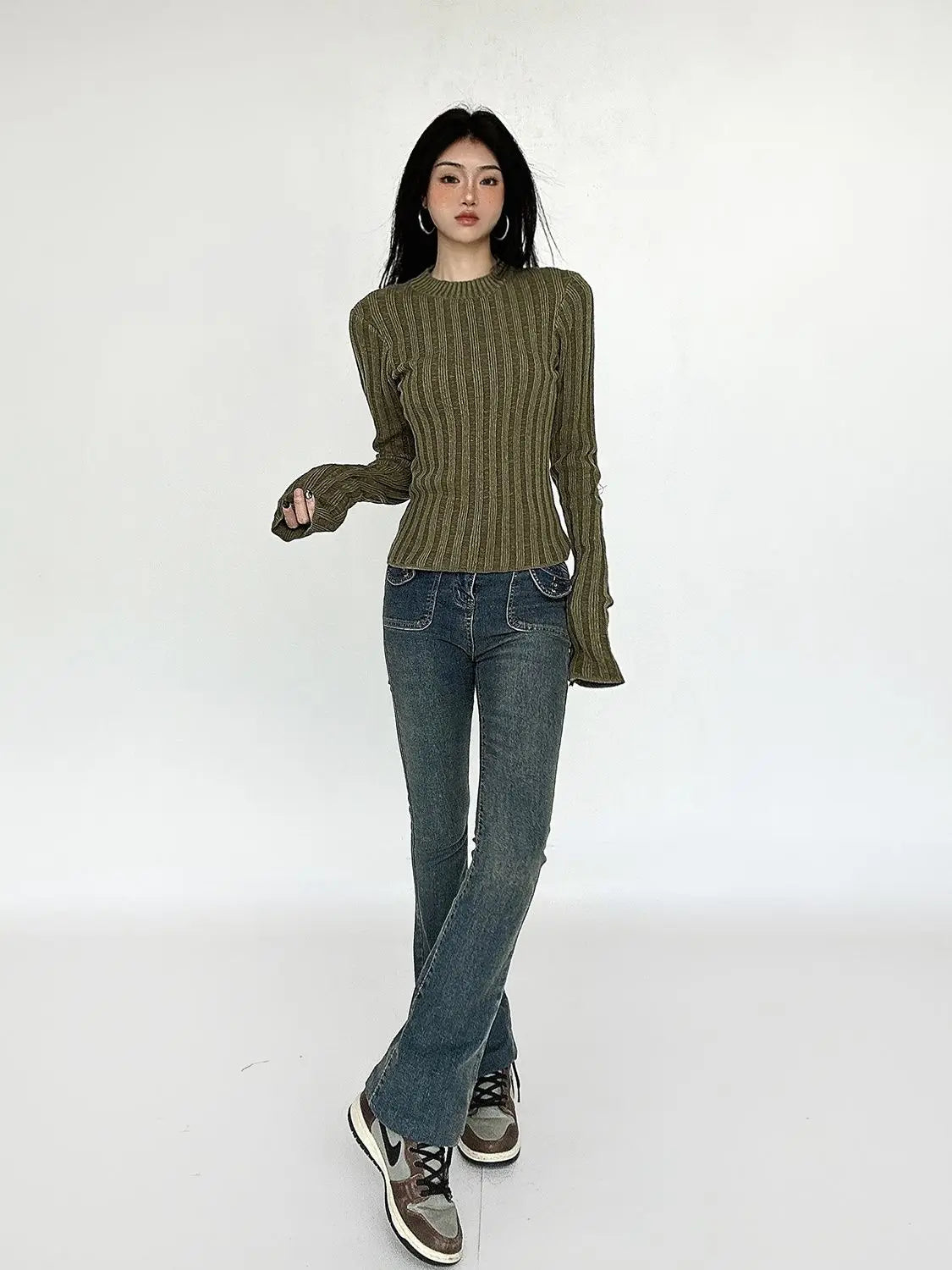Lässiger, gemütlicher Vintage-Strickpullover für Damen