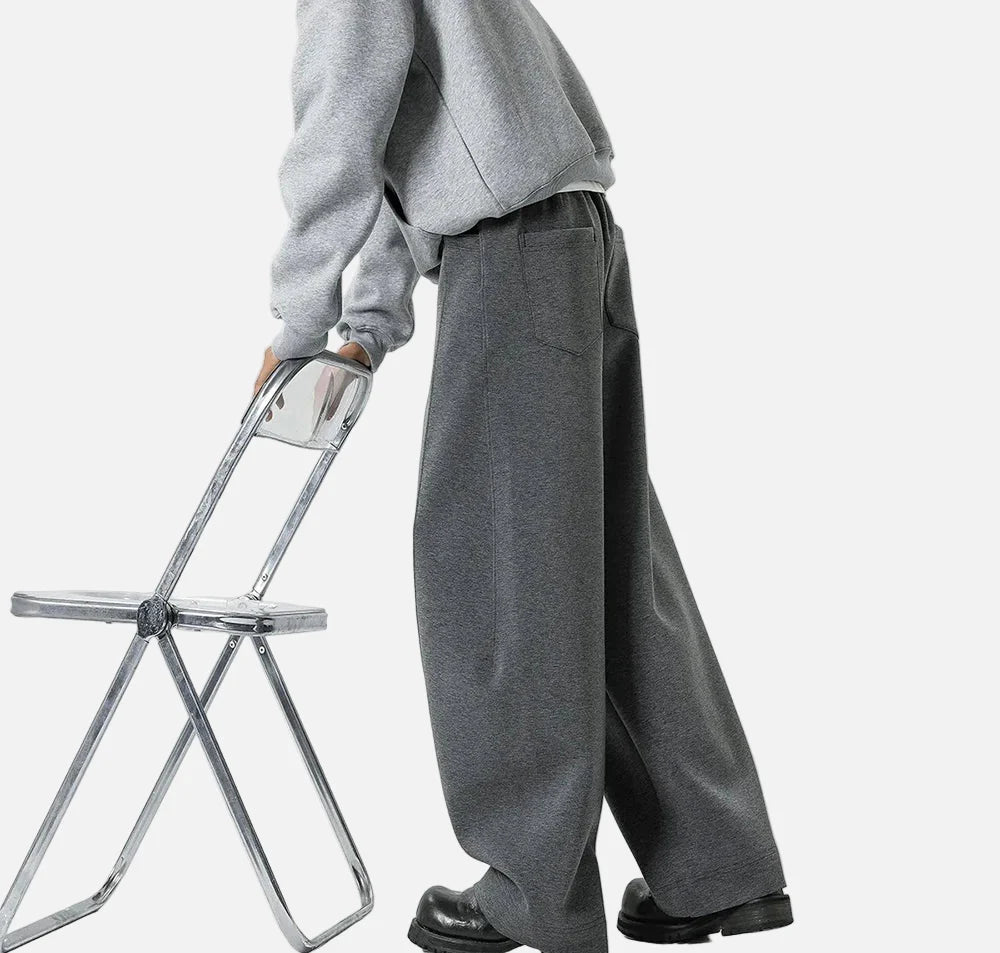 Jugendlich-knittrige Campus-Sweatpants mit geradem Bein