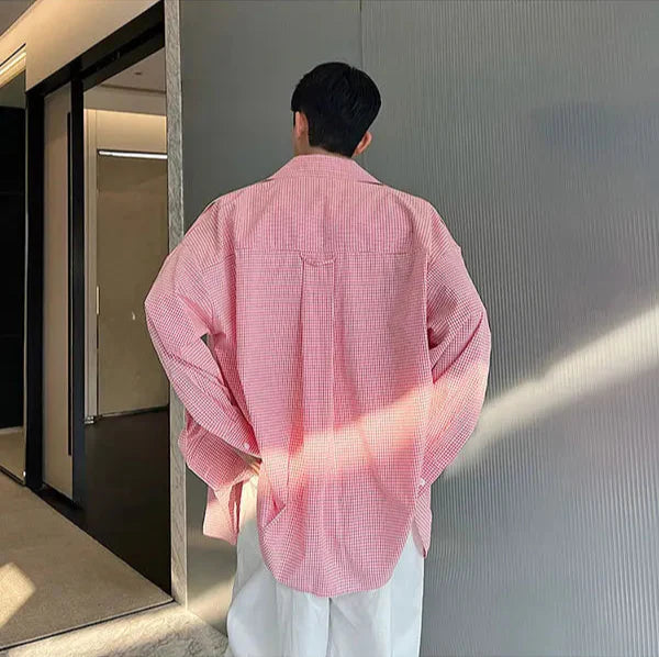 Chemise à carreaux oversize polyvalente et décontractée au style rétro