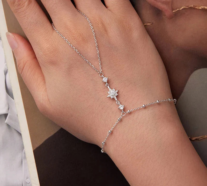 Zarte Stern-Handketten aus Sterlingsilber