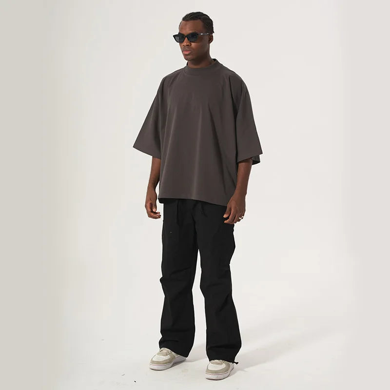 T-shirt hip-hop court et carré noir