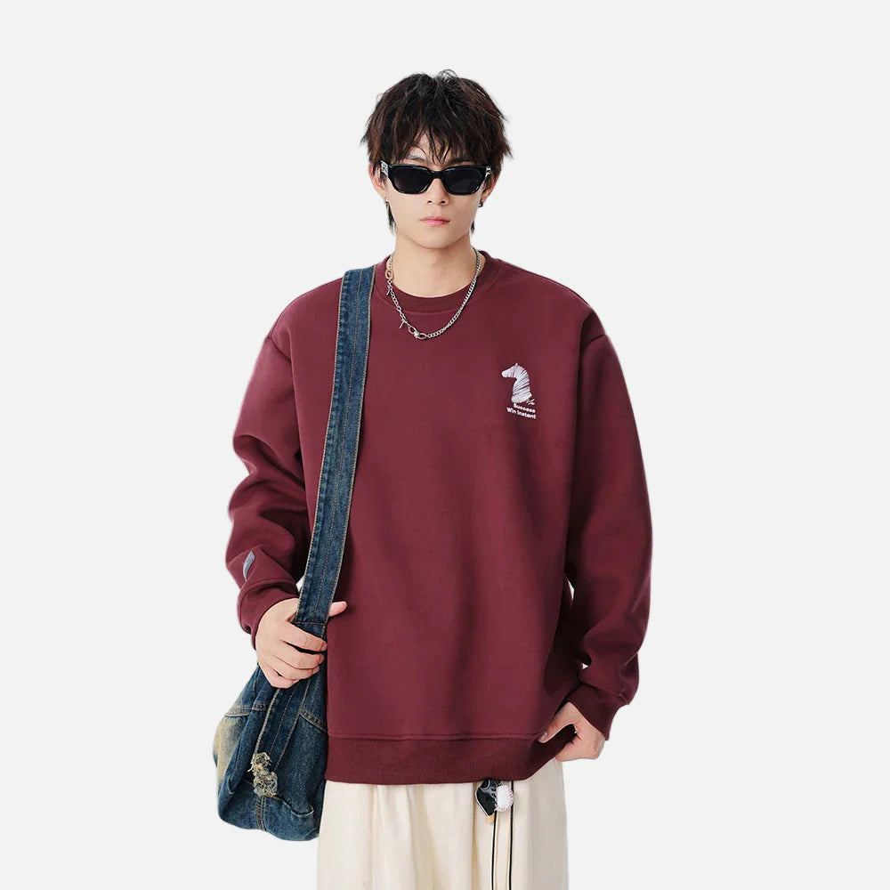 Gemütliches Sweatshirt mit Pferdekopfmuster