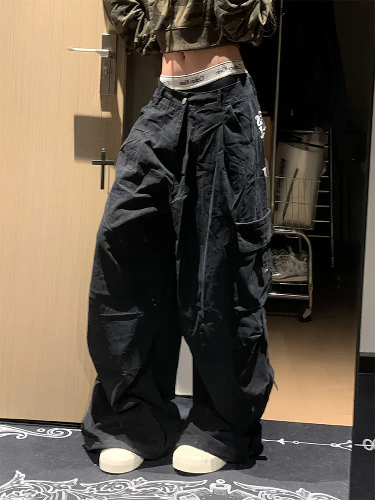Trendige amerikanische Hip-Hop-Denim-Cargo-Jeans