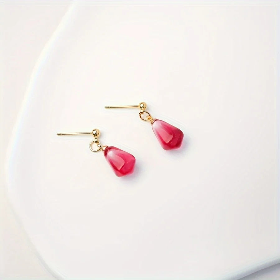 Vibrant Pomegranate Seed Dangle Earring