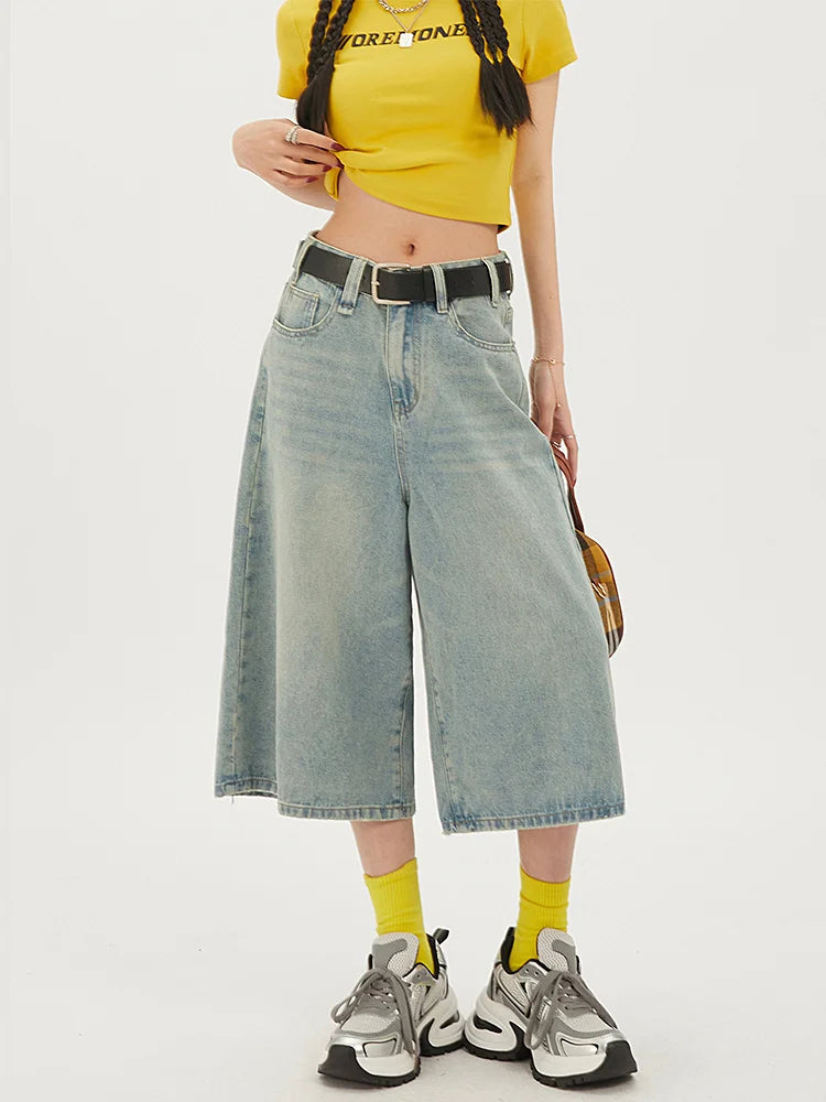 Lässige Jeansshorts im Vintage-Stil