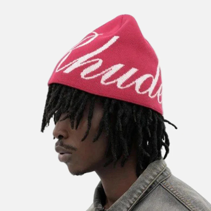 Bonnet hip-hop chaud en maille jacquard
