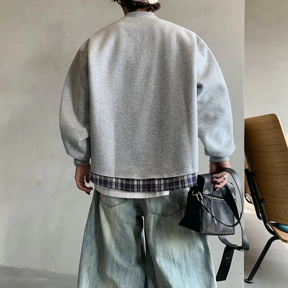Vintage Oversize-Sweatshirt, zweiteilig, mehrlagig, lässig