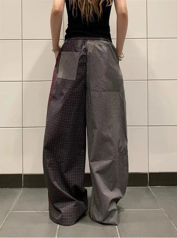 Lässige Oversize-Jogginghose im Y2K-Karo-Stil der 2000er